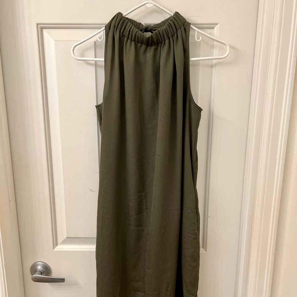Olive green halter dress